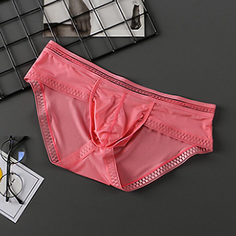 Slip String Homme En Soie Glacée - Confortable, Respirant, Dentelle, Pour Toutes Les Saisons
