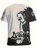Men's Welding-Themed T-Shirt - Full-Body Welder Graphic Workwear Shirt, Lightweight Breathable Fabric for Welding Enthusiasts, Industrial Chic Outfits