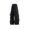 Women's Overalls Casual Lightweight Solid Color Trousers Drawstring Multi-Pockets Straight Leg Pants