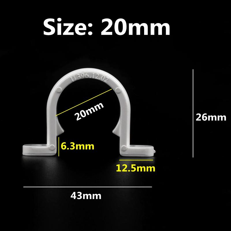 

5~50 PCS 20/25/32mm PVC Pipe Clamps Fixed Tube Aquarium Fish Tank Fitting Agricultural Irrigation Garden U type Pipe Clamp 5 pcs