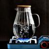Large-capacity Glass Vertical Stripes Cold Kettle Lemon Beverage Juice Drink Bottle High Temperature Resistance Home Tea Pot