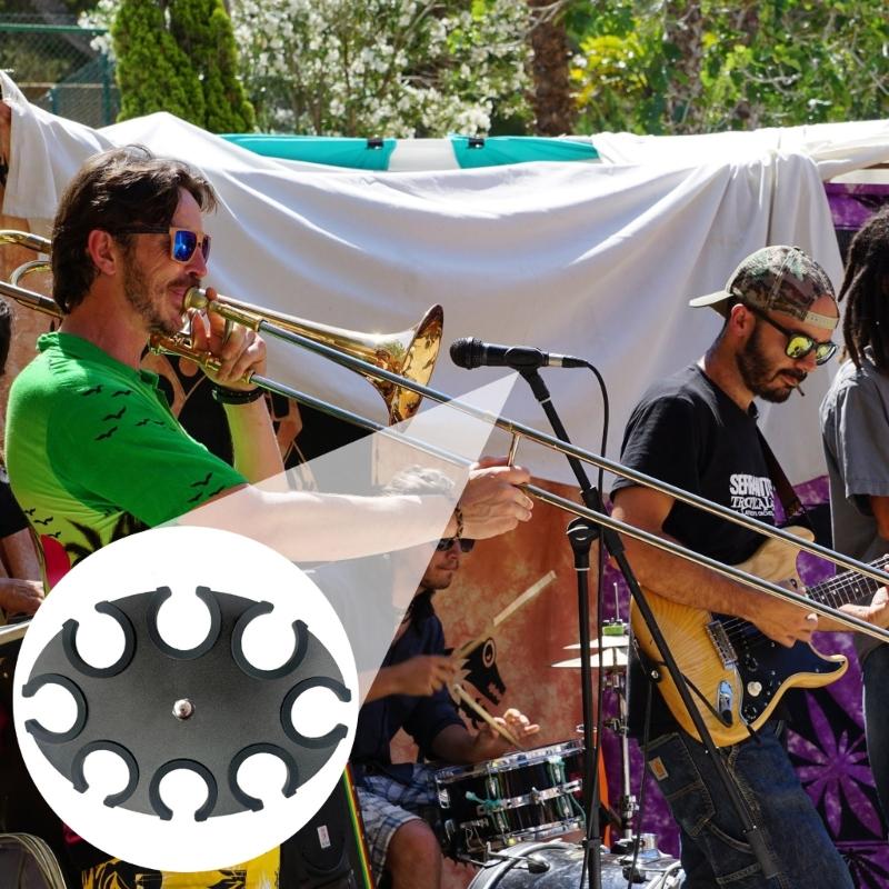 Multi Microphone Holder Organiser Round Shape Mic Storage Stand Tray Equipped with Silicone Sleeve & Mounting Screw