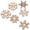 50pcs Christmas Snowflake Wooden Pieces Wooden Cutouts Craft Christmas Snowflake Ornament Christmas Decoration For DIY