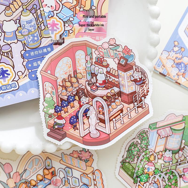 3D Miniature Landscape Zoo Adventure Sticker Book: Meow Meow Series Quiet Book