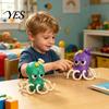Elektrisches Bewegliches Tier Spielzeug Tanzender Oktopus Baby Spielzeug, Krabbelspielzeug mit Sprachwiedergabe, Ein-Klick-Wiederholung, Licht & Musik Automatische Hindernisvermeidung,