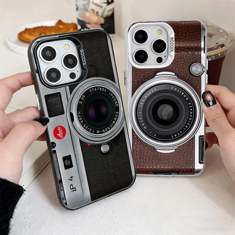 Vintage Classic Camera Pattern Soft Phone Case for iPhone 15 16 17 Pro Max 17Air 16E 14 Plus 13 12 Mini Shockproof Cover Back Sh