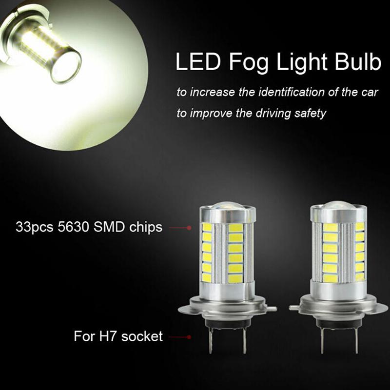 1Pc H7 5630Smd White 660Lm 33 Led Light Car Fog Head Light Driving Bulbs