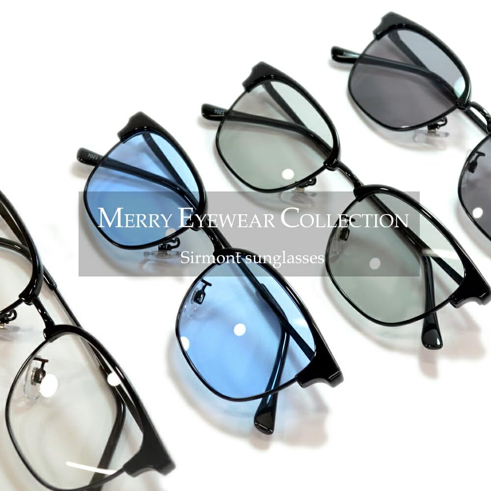 [MERRY PLEASURE] Sunglasses for Men and Women, Fashion Glasses, Browline, Semi-Tinted, Lightly Tinted Lenses