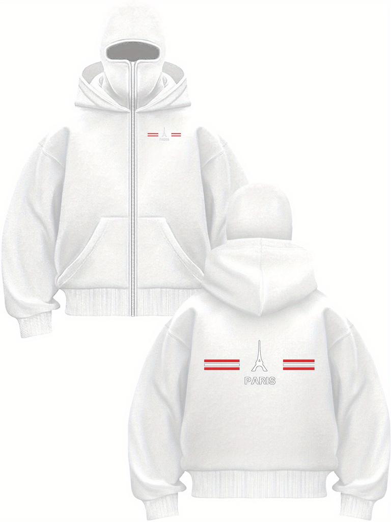 Oversized Streetwear Pullover Hoodie mit Frontreißverschluss Herren Kapuzensweatshirt Trendige Bekleidung Qualitätsnähte Modebegeisterte