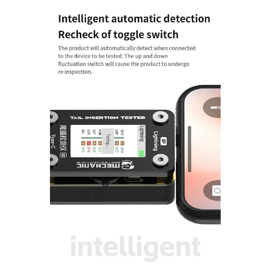 MECHANIC T-824 T824 SE Tail Insertion Tester Tail Insertion Detector Type-C Lightning I Nterface for Phone Repair Tools
