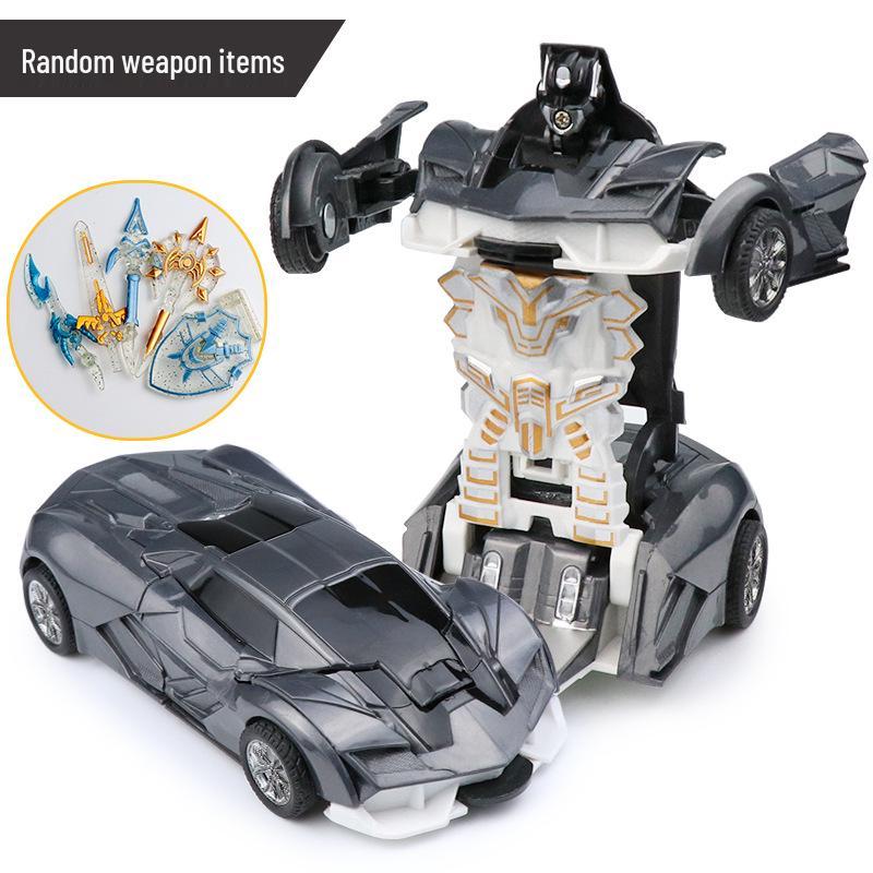 Popular Children's Deformed Toy Robot and Car Set for Educational Play at Street Markets and Night Stalls.