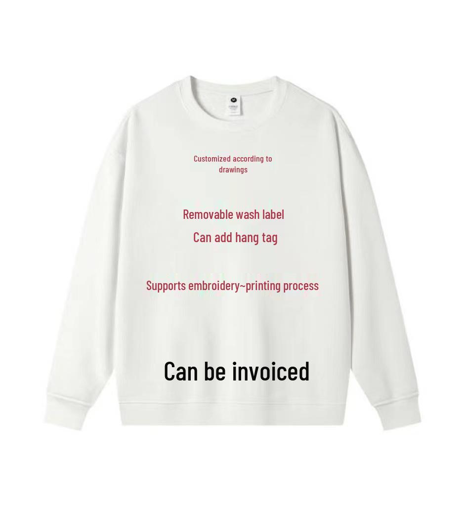 Women's White Korean-Style Crew Neck Pullover Sweatshirt - Pure Cotton, Trendy for Spring/Autumn 2024