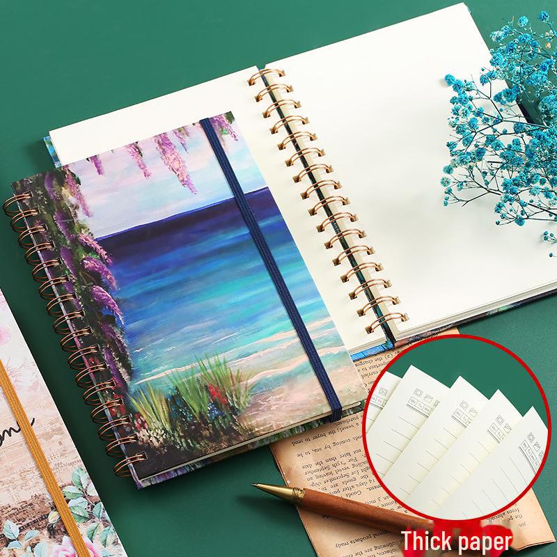A5I High-Value Student Oil Painting Notebook: B5 Side-Flip with Horizontal Lines and Blank Pages
