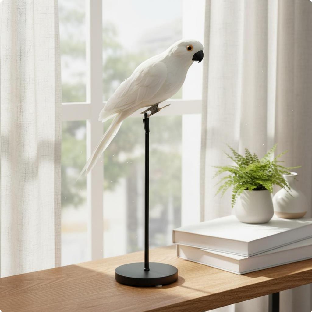 Simulation Feather Parrot Lifelike Appearance Fake Parrot Decoration Colorful Avian Fastener Decoration Lightweight