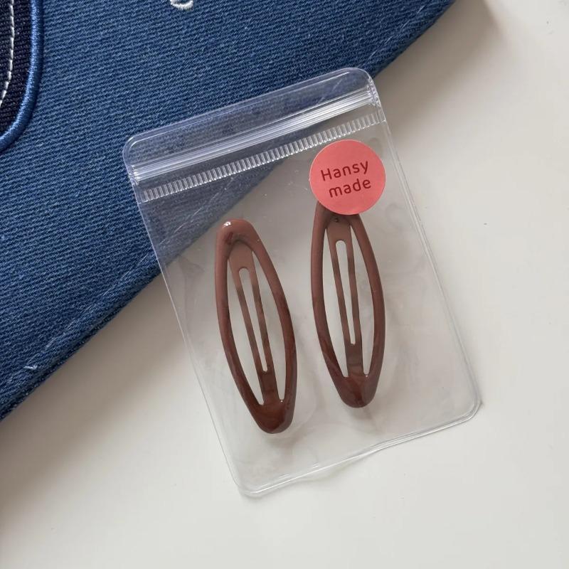 2 Pcs Fashion Hair Clips for Women Leopard Print Dripping Oil Water Drop BB Clip Bangs Clip New Cute Girl Oval Hairpin Edge Clip