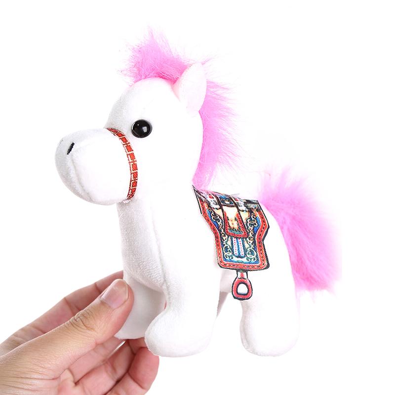 10cm Roztomilý Mini Přívěsek Kůň Klíčenka Plyšová Hračka Kawaii Zvíře Simulace Vycpaná Panenka Dekorace na Tašku Děti Znamení Zvěrokruhu Kůň Dárky
