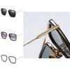 Tony Stark Sunglasses Men Square Metal Frame Vintage Style Uv400 Protection