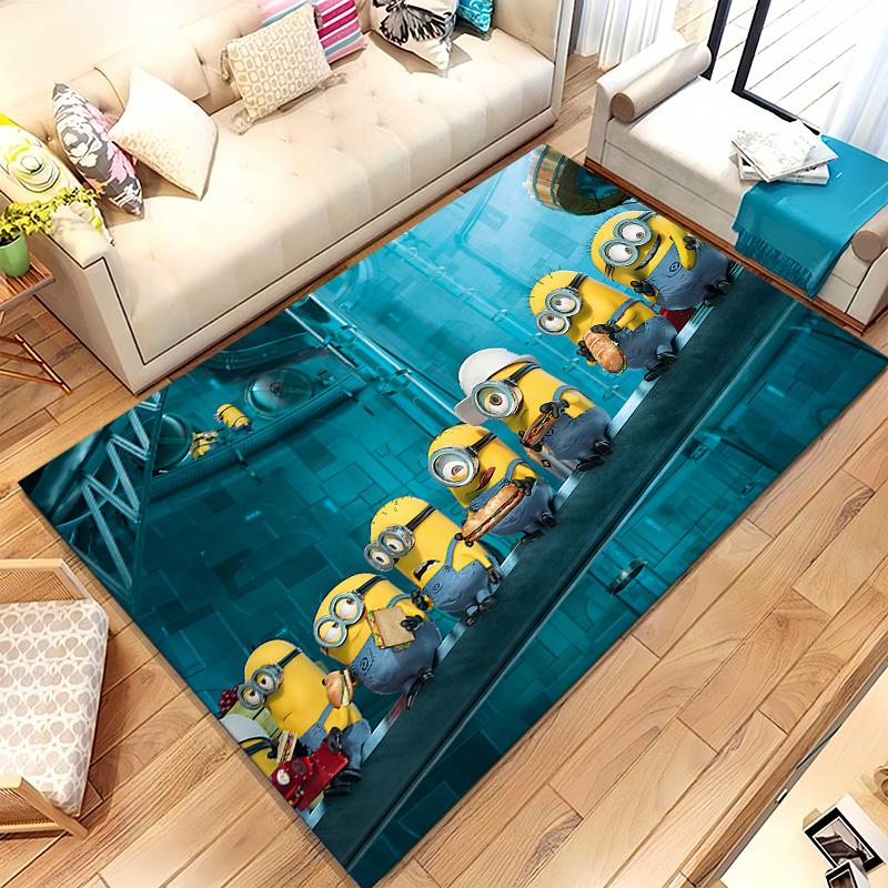 Cute Minions cartoon Living Room Non-Slip Area Rug Soft Carpet for Bedroom Kids Playroom Sofa,Home Decor Doormat Gift