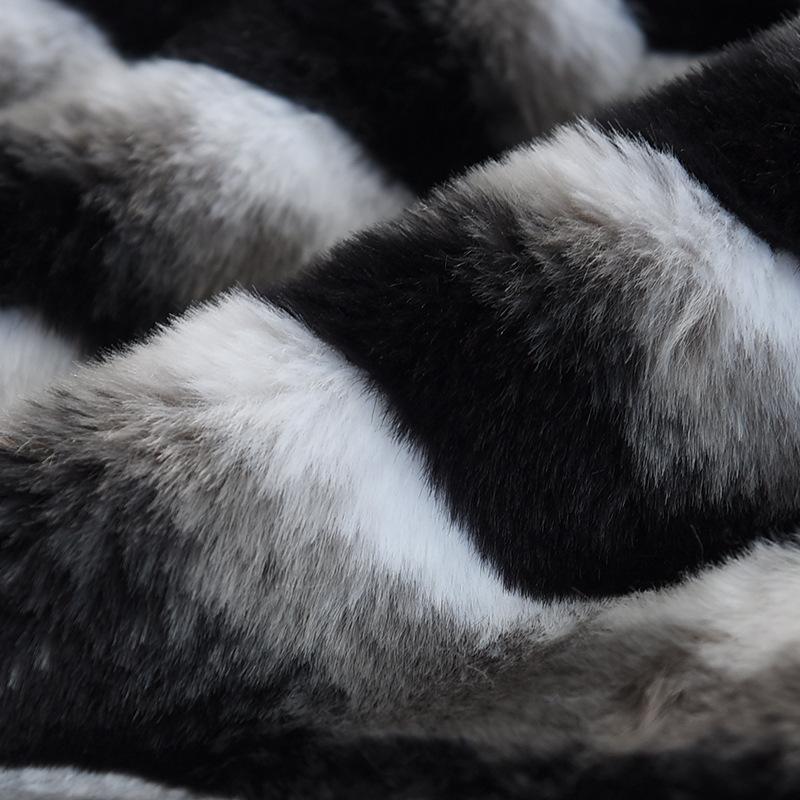 Winter New High-end Fashionable Lady Fur Imitation Rex Rabbit Fur Chinchilla Lapel Fur Coat Medium and Long Women's Clothing