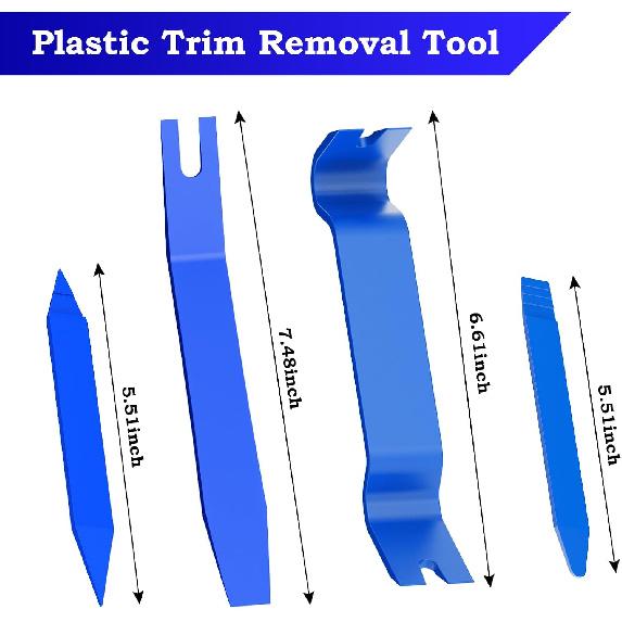 Aleric 7 Pieces Auto Trim Removal Tool Kit with Plastic Pry Tool and Fastener Clip Pilers Remover Tools for Car Body Upholstery Door Panel
