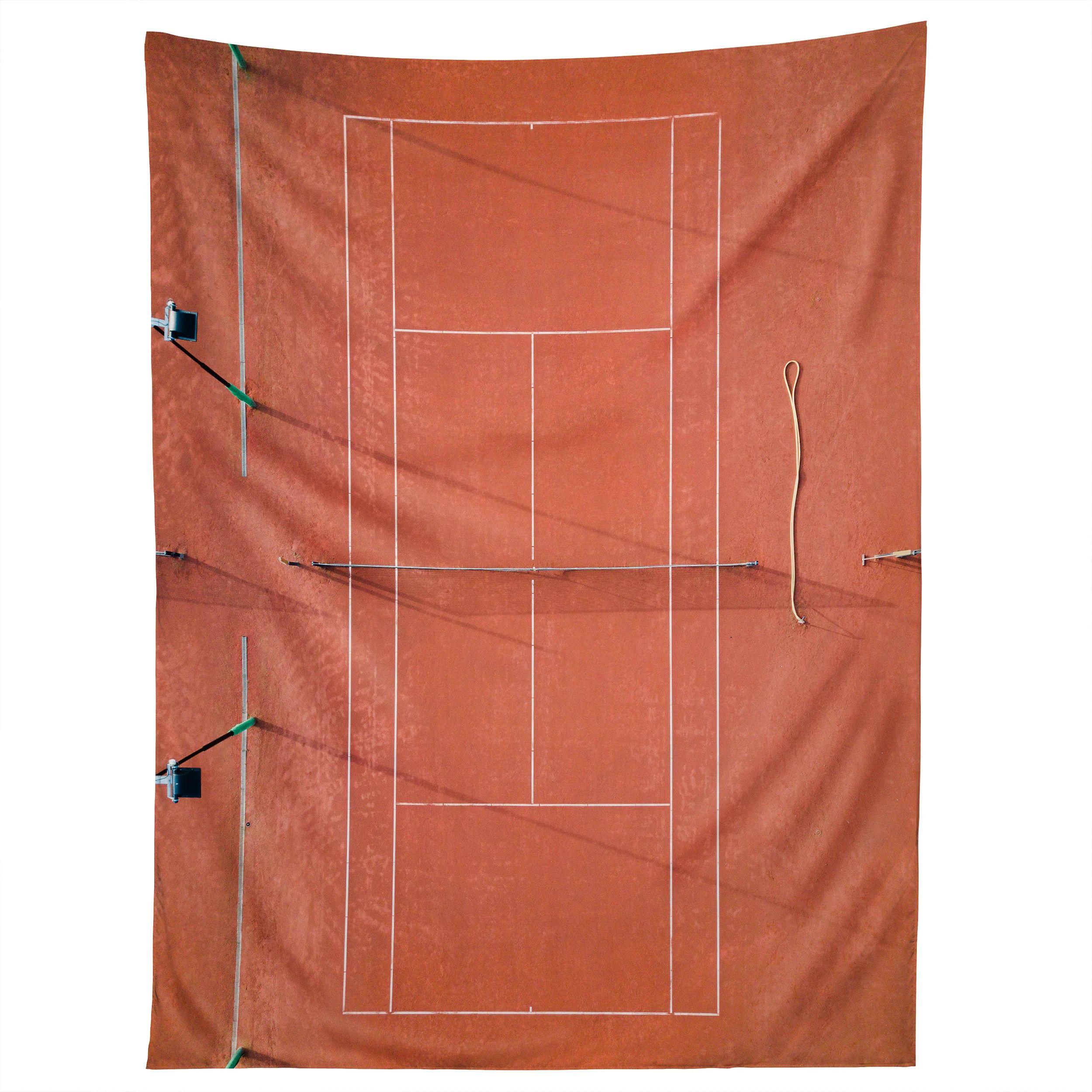 Tapestry of a red tennis court at dawn 75x100 чёрный