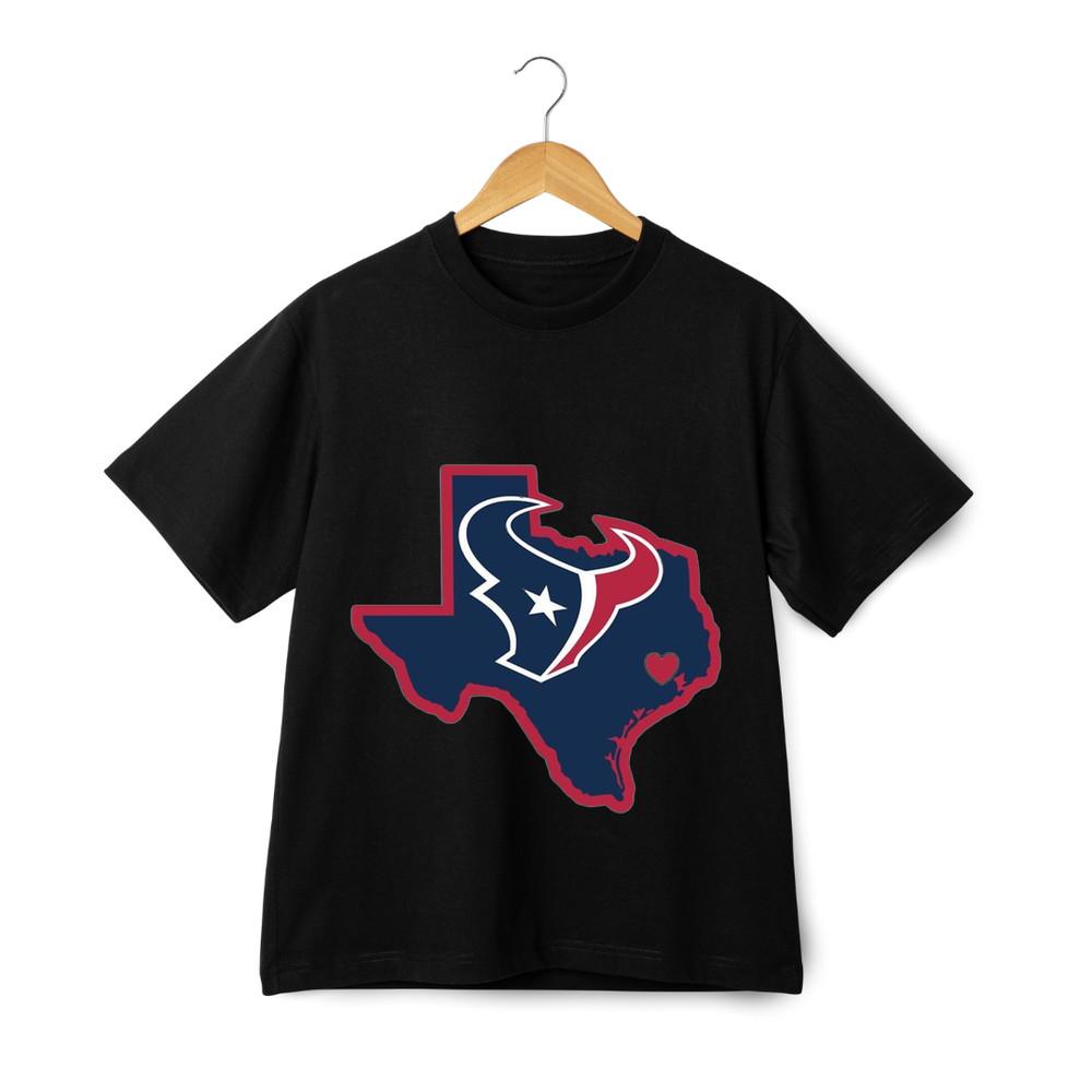 

Houston Texans Texas Outline Logo Graphic T-Shirt NFL Football Team Fan Tee 2XL
