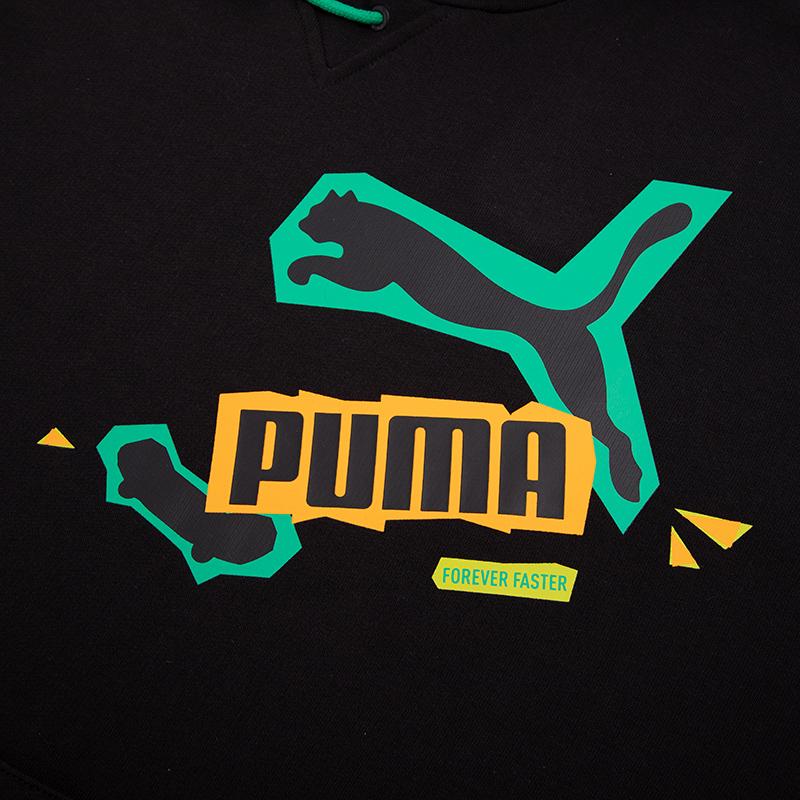 PUMA Classics Street Sport Hoodie With Letter Logo Men Hoodie Black 539966-01