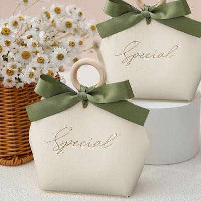 5CPS Geschenktüte Hochzeitsbevorzugungen Pralinenschachtel Süßigkeiten Geschenk Kleine Schachtel Korb Schmuck Verpackungsbeutel