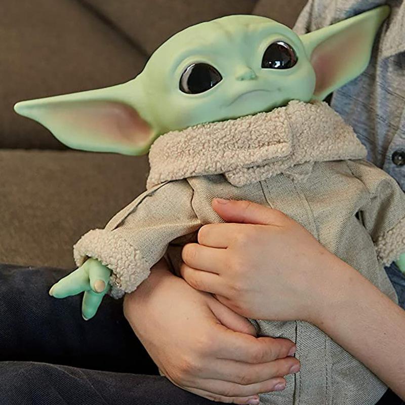 Anime 28Cm Baby Yoda Anime Starsd Wars Stuffed Doll Action Figures Toys Cute Yoda Doll Desktop Decor Collection Christmas Gifts