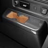 Third Row Water Cup Holder Cover For Hyundai Santa Fe MX5 2024 Carbon Fiber Wood Grain Style Car Inner LHD/RHD