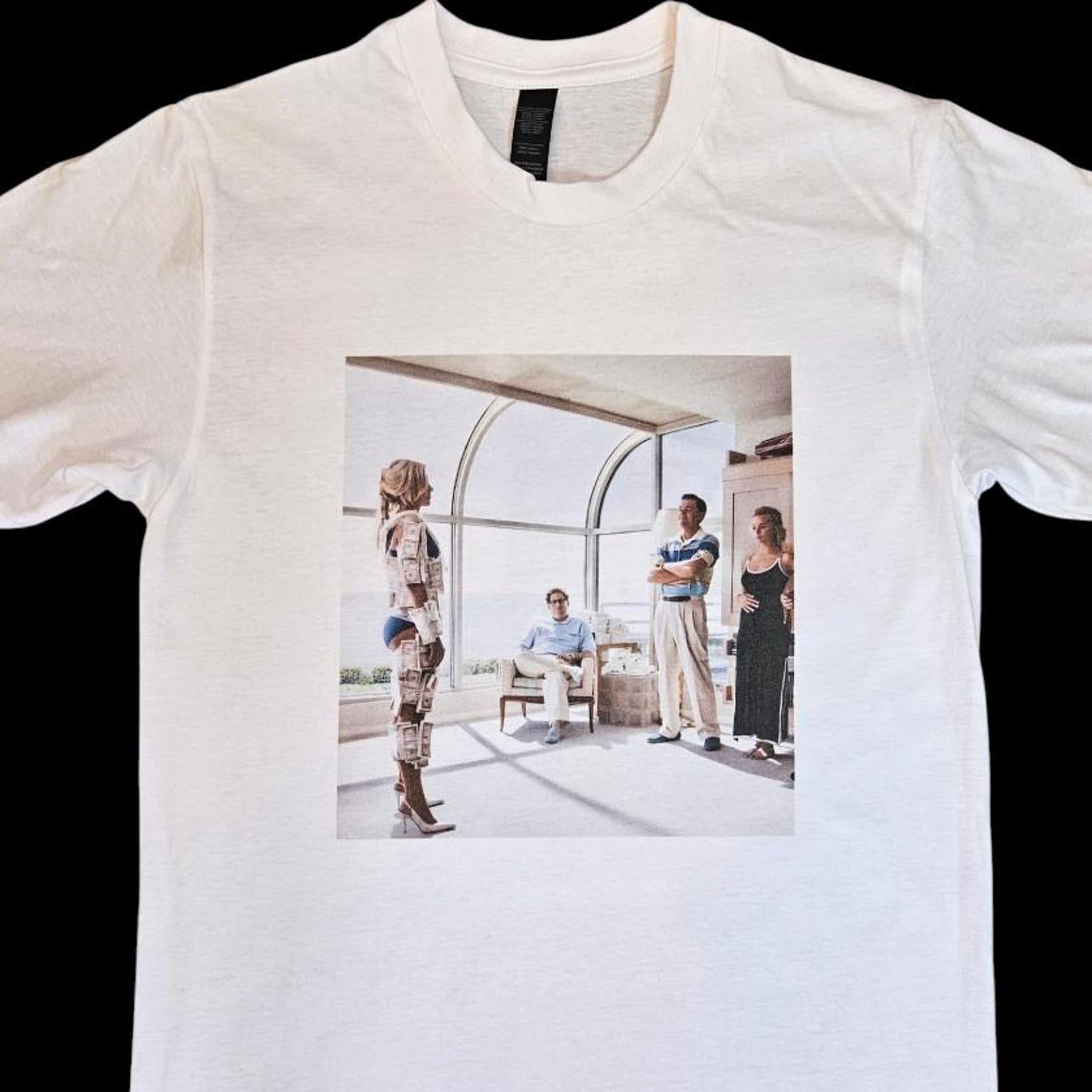 The Wolf Of Wall Street  Money Laundering  White T-Shirt XL