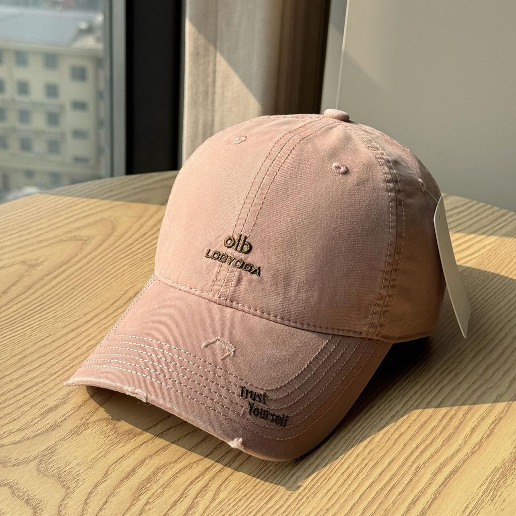 Korean-style Soft-top Simple Trendy Letter Embroidered Baseball Cap for Men and Women, Washed Pure Cotton, Casual and Versatile Duckbill Cap for