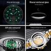 Green Ghost Automatic Tourbillon Men's Watch with Multifunctional Calendar, Luminous Features, and Waterproof Design.