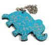 HERMES Animal Chain Bag Charm Key Holder Leather gray/blue