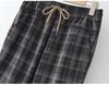 Spring Style Fashionable Plaid Elastic High Waist Pants for Middle-aged and Elderly Women
