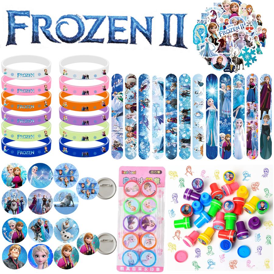 Frozen Feest Bedankjes Benodigdheden Anna Elsa Prinses Feest Souvenir Postzegels Stickers Klaparmbanden Cadeaus Kerst Feest Decoraties