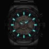 BINBOND Men Watch Light Luxury Brand Business Hollow Luminous Waterproof Stainless Steel Metal Strap Male Fashion Quartz Watches