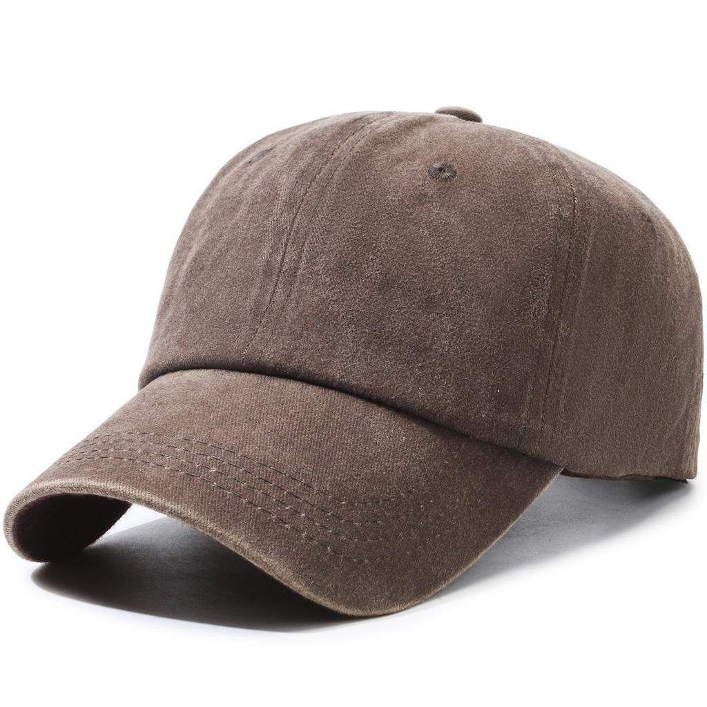 Processed Pure Color Washed Baseball Cap for Men and Women, Same Style Fashioneasiest for Match Small Single Processing Large Head Circumference