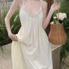 French Pure Desire V-neck Spaghetti Strap Dress: High-end, Fairy-like, Slimming Beach Vacation Outfit