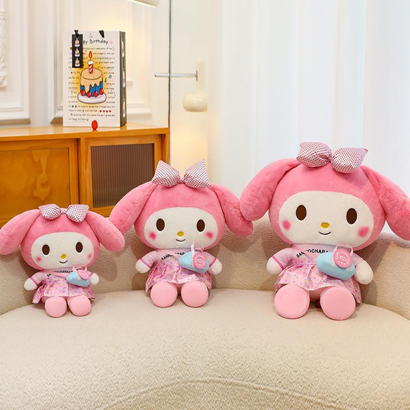 Large Cute Kuromi And My Melody Plush Toy Soft Stuffed Animal Doll For Kids