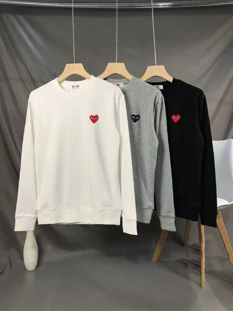 2026 Heavyweight Cotton Embroidered Heart Sweatshirt: Round Neck, Long Sleeve, Unisex Spring/Autumn Style