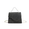 Stylish Women's Small Square Bag With Trendy Chain Shoulder Strap In Black Beige Khaki