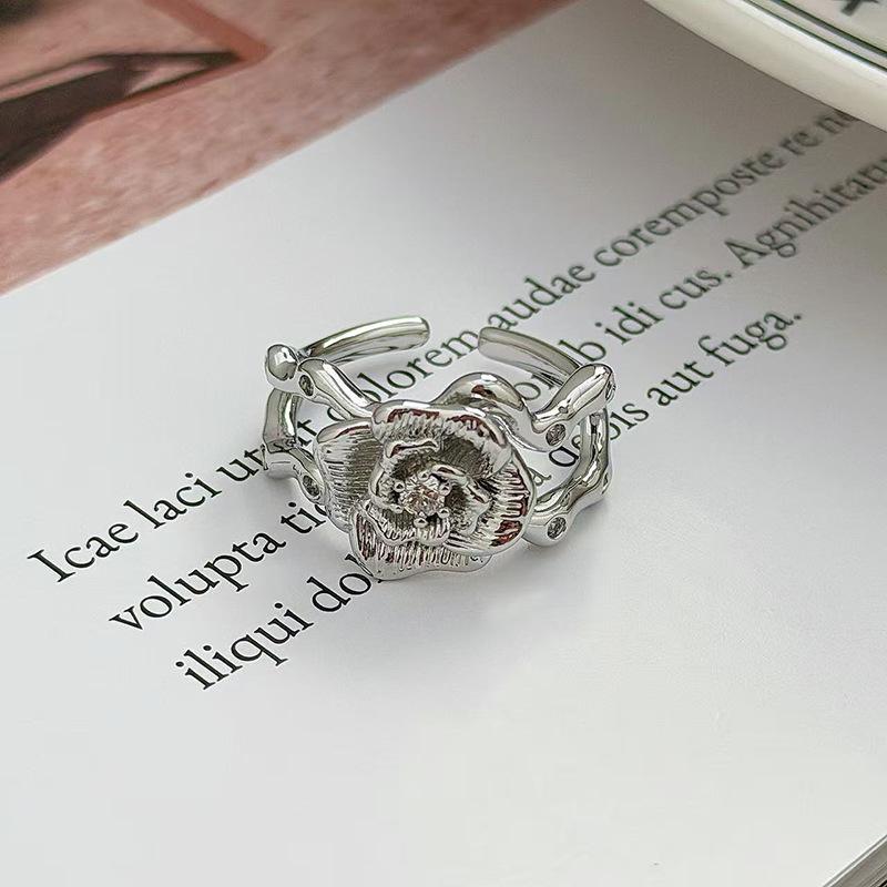 Ballettmädchen Schlichter Schlichter Ring Geometrischer Öffnungsring Modischer Persönlichkeits-Schlichter Kalter Stapelbarer Wind Zeigefingerring