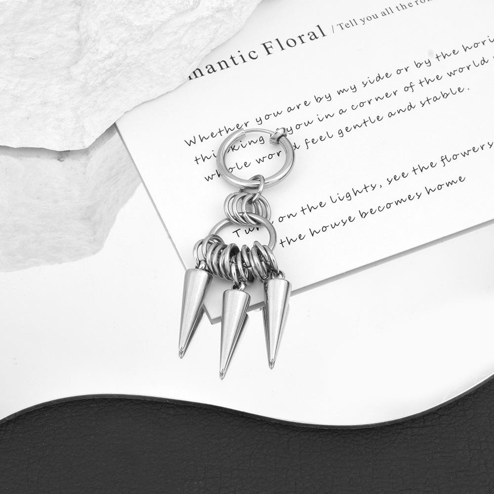 Heavy Industry Metal Cone Nail Coil Ear Buckle Niche Subculture Sweet Cool Men's and Women's Same Personalized Rivet Pendant Earrings