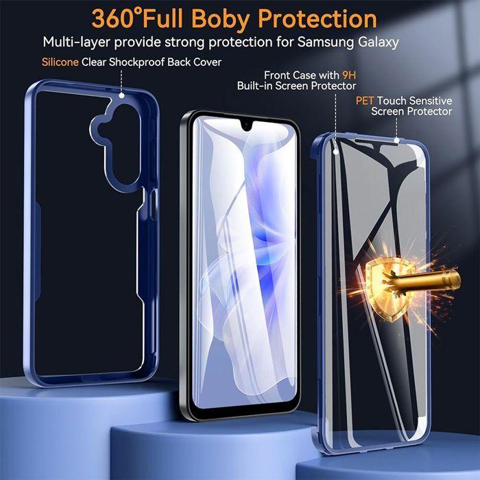 Coque de Protection - BOOLING - pour Samsung Galaxy S25 FE - Intégrale Double Face - Antichoc - Bleu Marine