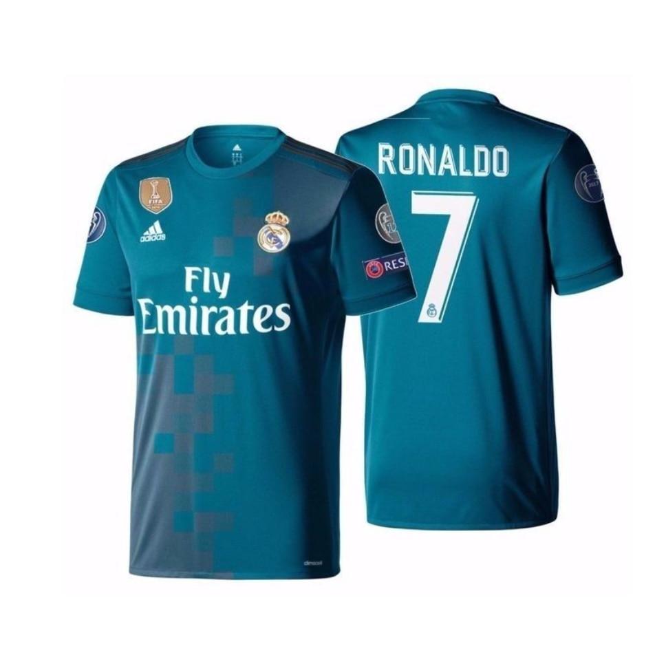 Cristiano Ronaldo Real Madrid Retro 17-18 Soccer Jersey L Intl Breathable Quick-Dry Fan Version