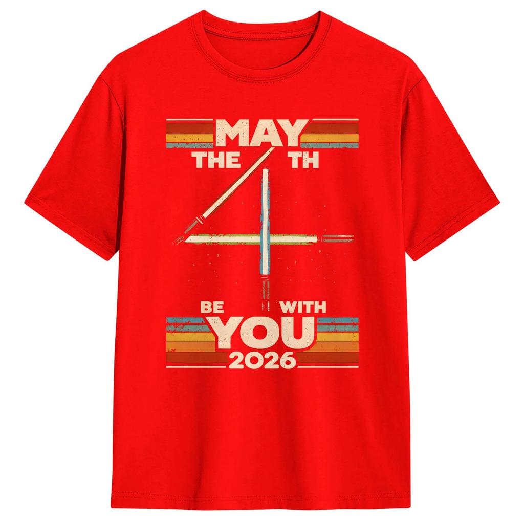 May The Fourth Tshirt For Unisex Be With You Funny 100 Cotton Tee Shirt Crew Neck Short Sleeve T Shirt Gift Idea Clothing