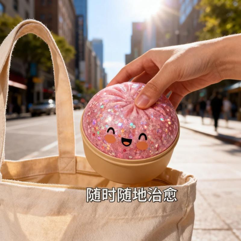 Glitter Dumpling Squishy Pinch Simulation Mysterious Dumplings Soft Slow Rebound Decompress Office Home Decoration Creative Gift