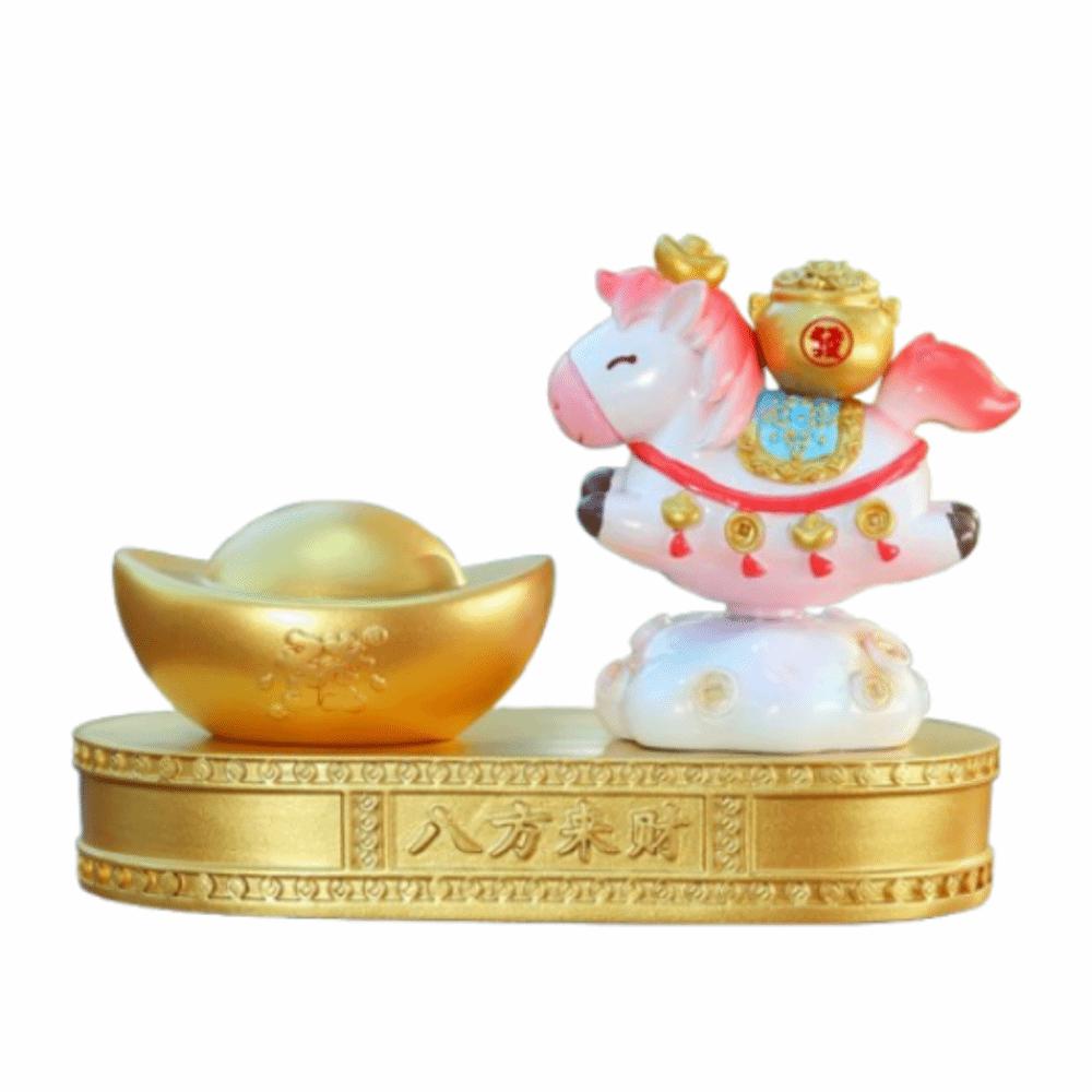 

Good luck Zodiac Horse Ornaments Creative Zodiac Horse Figurines Car Ornament рожевий
