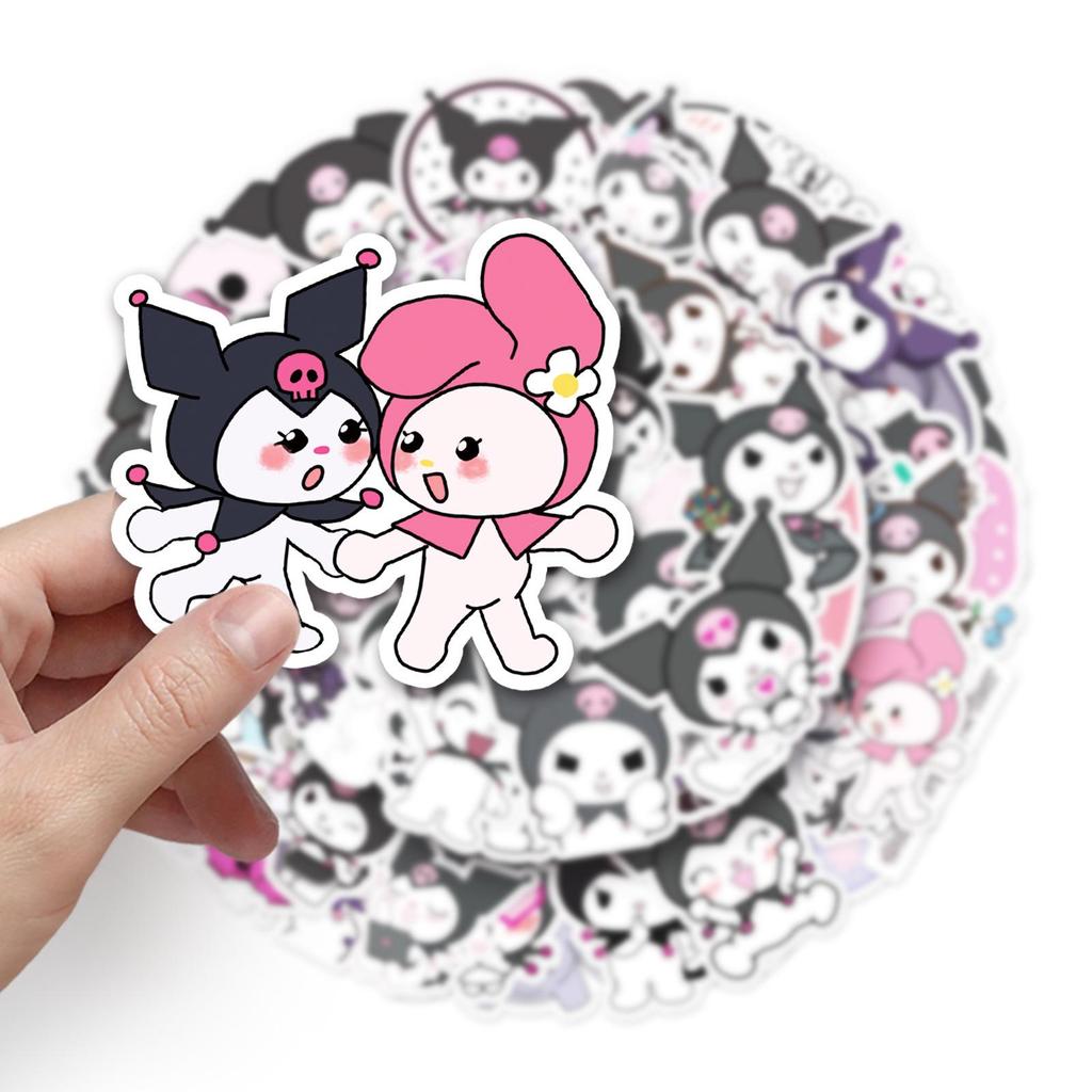 50 Kuromi Cute Cartoon Waterproof Stickers for Suitcases, Phone Cases, Laptops, and Journals.